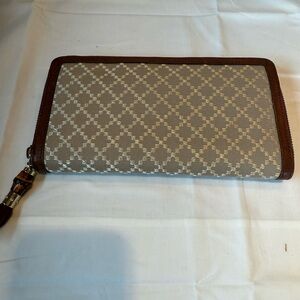 Gucci Vintage Bamboo Zip-Around Wallet/Organizer.